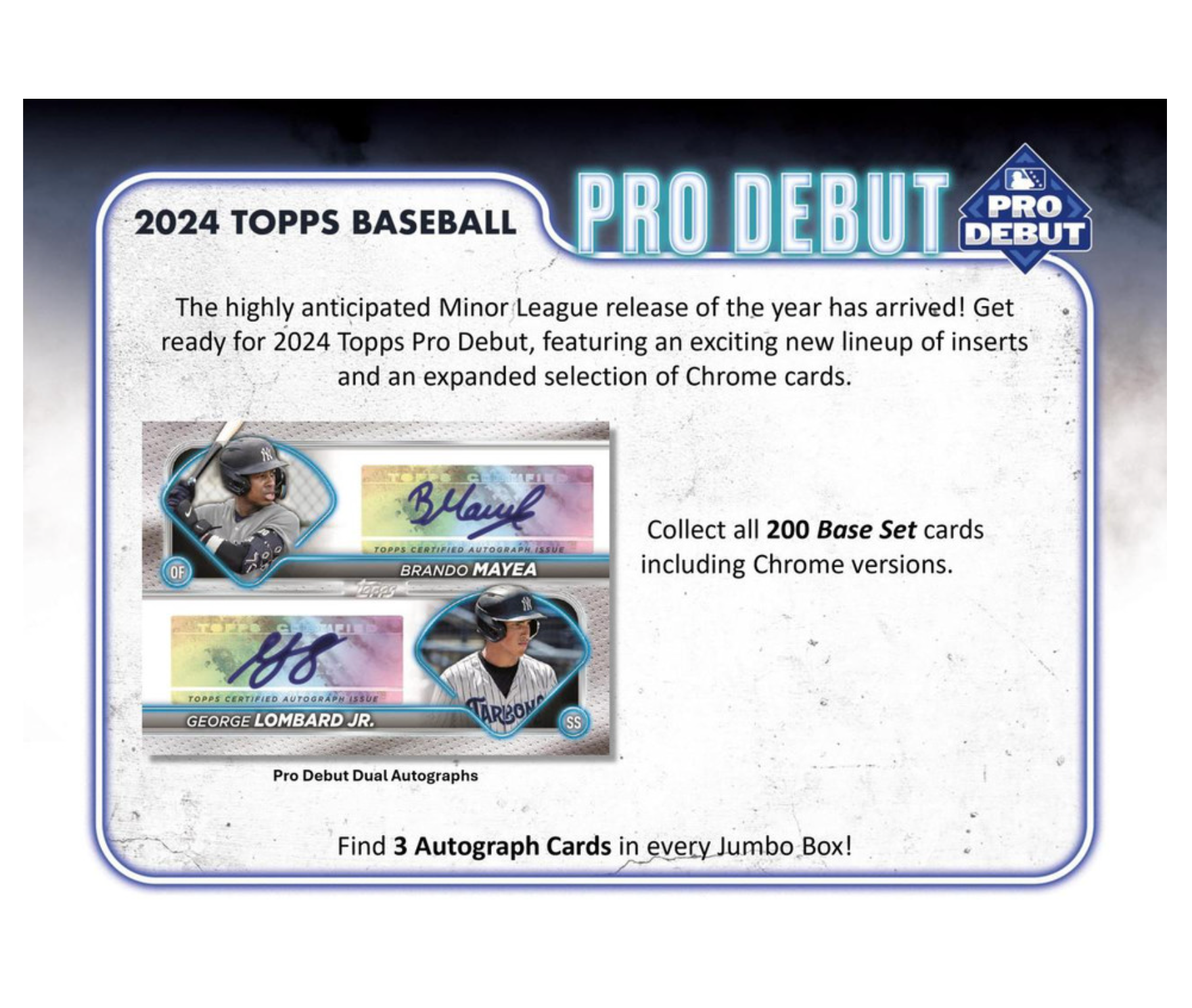 2024 Topps Pro Debut Baseball Jumbo HTA Hobby Box (PRESALE