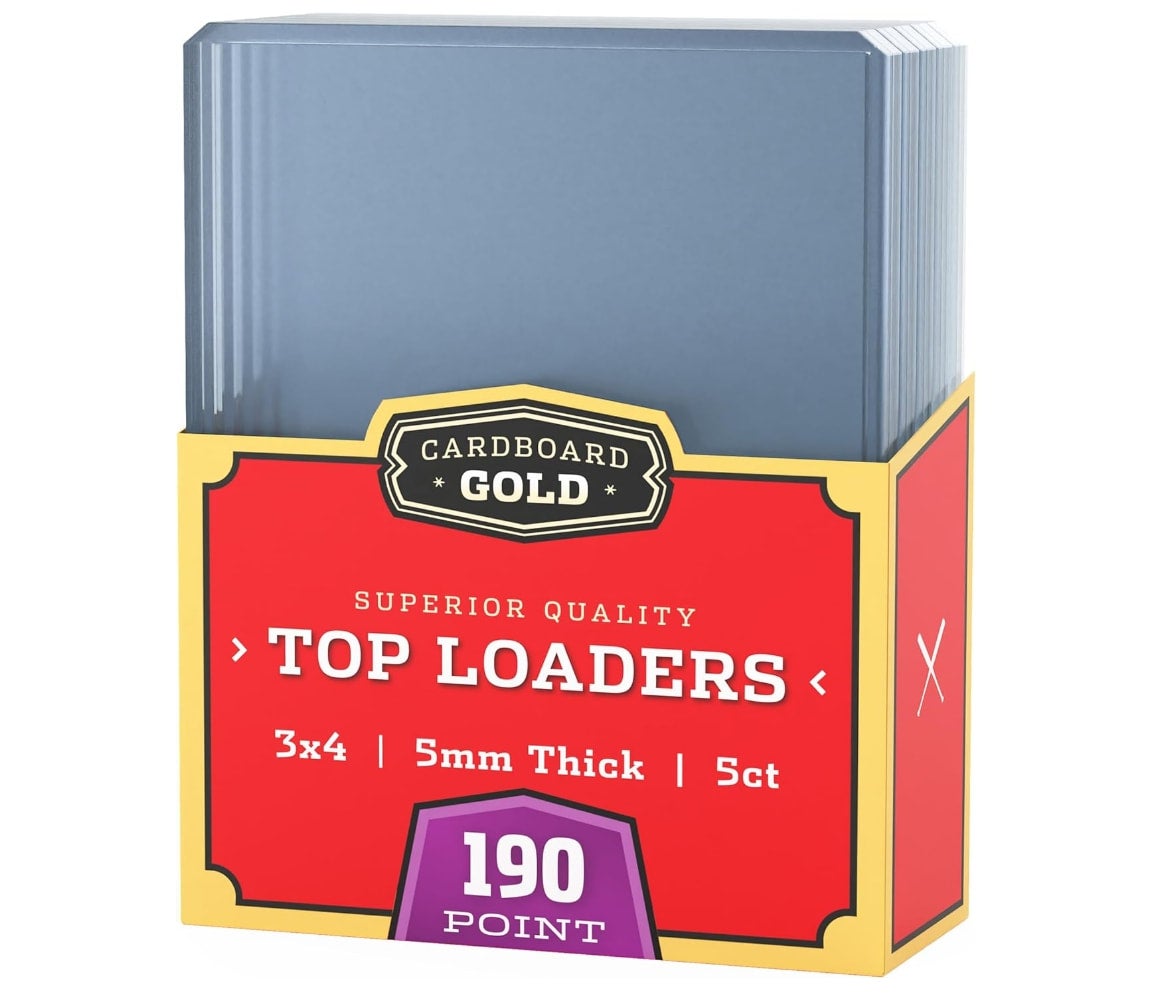 Cardboard Gold 60 Point Top Loaders – 50 Pack – Thick Clear Plastic Card Holders UV Protection